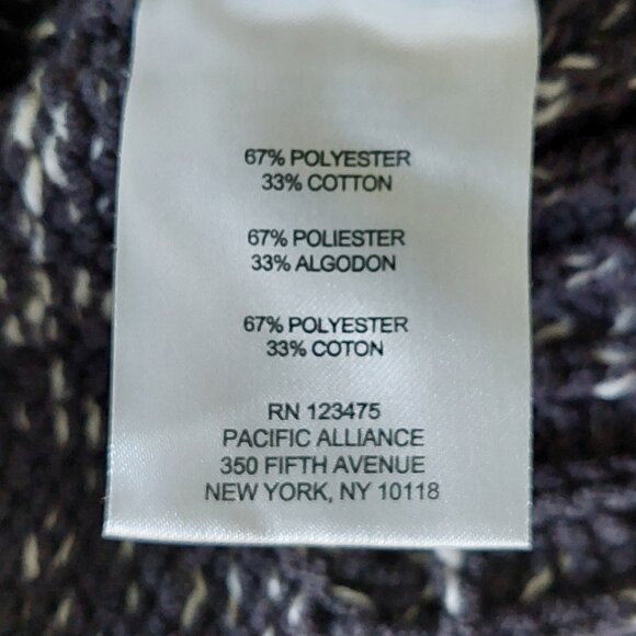 Jones New York Gray & White Long Sleeve Cable Knit Sweater Women's Size S - Picture 6 of 8